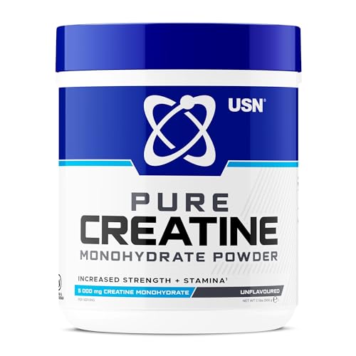 USN Creatine Micronized Monohydrate: Geschmacksloses Kreatin-Pulver, Leistungssteigerndes Creatin Pulver für mehr Energie und Erholung, Pre- oder Post-Workout, Optimale Löslichkeit, 500g