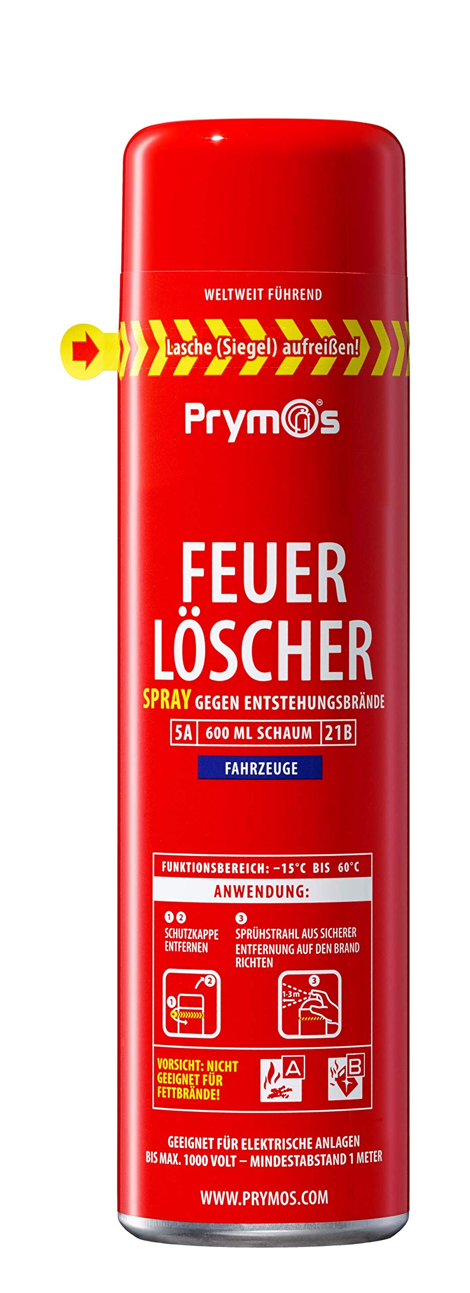 Prymos Feuerlöscher-Spray Fahrzeuge 5A/21B, Neutral, 600 ml (1er Pack)