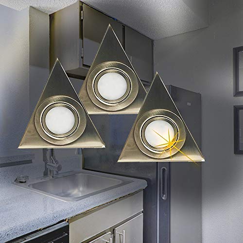 LED-Aufbau-Unterbau-Leuchte-Lampe Dreieck 3er Set Küchenleuchte 3x3W 3000K 230lm inkl. Trafo LED-Leuchte Küchenlampe