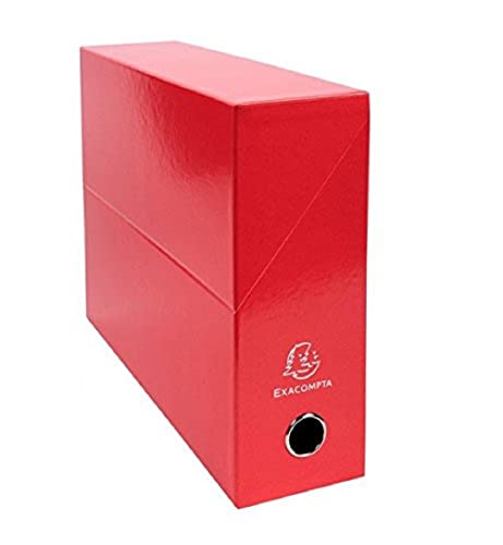 Exacompta 89925E Packung mit 5 Transferboxen Iderama aus laminiertem Karton, robust und strapazierfähig, 24 x 32 cm, Ideal für Ihre Dokumente in Format DIN A4, Rücken 90mm, rot, 5 Stück