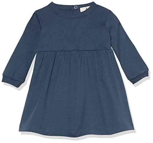 Amazon Aware Baby Mädchen T-Shirt-Kleid mit Langen Ärmeln aus Bio-Baumwolle, Dunkles Marineblau, 18 Monate