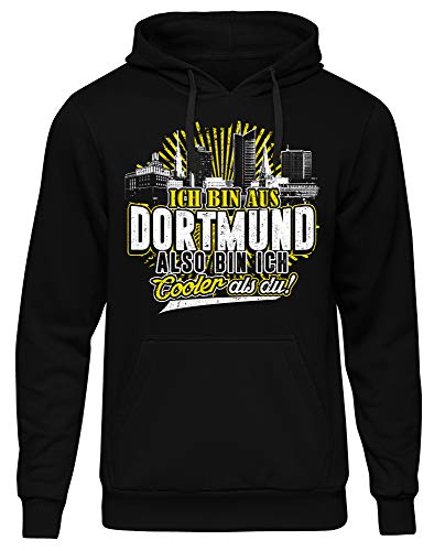 Cooler als du Dortmund Männer Herren Kapuzenpullover | Fussball Skyline Trikot Sport Ultras Fun (3XL)