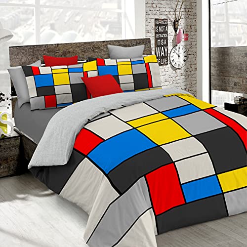 Sogni D'autore Italian Bed Linen Bettbezug, Doppelte, 100% Baumwolle, Multicolor SD67, DOPPEL