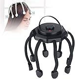 Elektrisches Kopfhautmassagegerät Kopfmassagegerät mit 3 Modi, 360 Grad Kopfmassagegerät, Kopfhautmassagegerät Haarwachstum (C-Black Advanced Model)