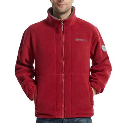Unisex 360-Degree Ultra-Warm Sherpa Jacket, Winter Full-Zip Warm Fleece Casual Coats with Pockets, 360-Degree Ultra-Warm Full-Zip Polar Fleece Sport Jacket with Pockets Sherpa Jacket (Red,2XL)