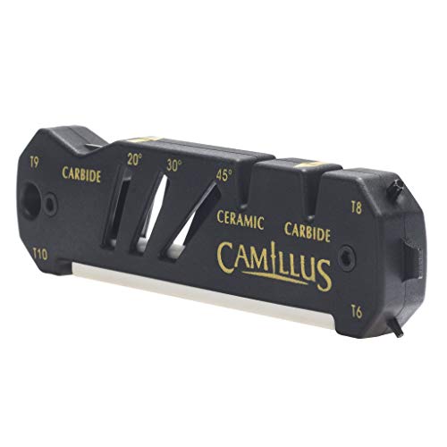 Camillus Glide Multi Schärfer, mit Torx Bits und Schraubendreher, S2/435 Stahl, GFN Griff, schwarz, 12,1 cm