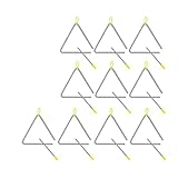 Novara 10-Teiliges Musikalisches Dreieck-Schlaginstrument Aus, Dreieck-Handschlagdreieck für Kinder und Erwachsene (6)