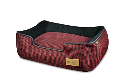 P.L.A.Y – Pet Lifestyle & You PY3011CSF Lounge Bett Houndstooth, S, rot/schwarz