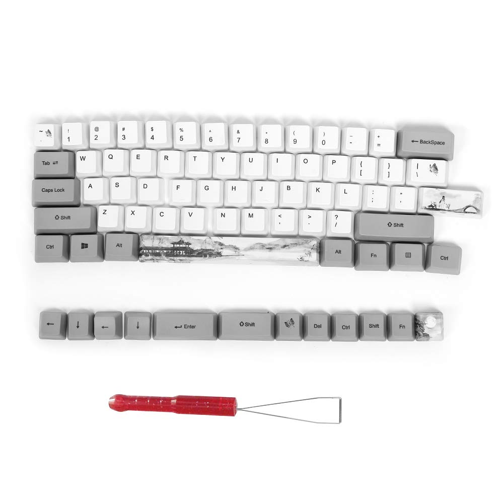 Haokaini Tastenkappen Farbsublimation Pbt Keyset 73 Tastenkappe mit Tastatur-Hintergrundbeleuchtungstastatur für Mechanische Tastatur-Pokertasten