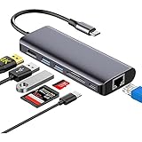DOOK USB C Hub 7-IN-1 Typ C Hub mit 100W PD-Stromversorgung, 4K UHD USB C zu HDMI, 2 USB 3.0-Anschlüsse, SD/microSD/TF-Kartenleser, USB C Adapter Kompatibel für MacBook, IPad Pro,Laptops