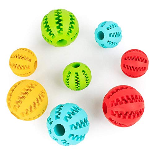 THREESS 1 stück Weichgummi Hundespielzeug Ball Lustig Spielen Hundefutter Spender Reinigung Zähne Welpen Kauen Spielzeug 5/7 cm, zufällig, 7 cm