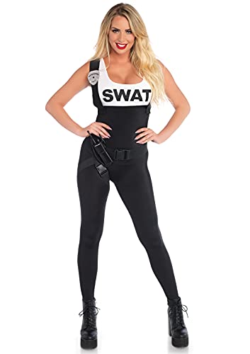 LEG AVENUE 85168 - 3Tl. Kostüm Set Swat Hot Babe, Größe S, schwarz, Damen Karneval Kostüm Fasching