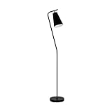 EGLO Stehlampe Rekalde, 1 flammige Stehleuchte Vintage, Industrial, Standleuchte aus Stahl, Wohnzimmerlampe in Schwarz, Weiß, Lampe mit Tritt-Schalter, E27 Fassung