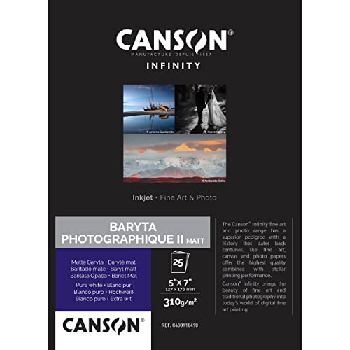 Canson Infinity Baryta Photo II Fotopapier, 12,7 x 17,8 cm, 25 Blatt, 310 g