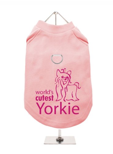 "Worlds Cutest Yorkie" UrbanPup Hunde/T-Shirt (Rosa/Fuchsia)