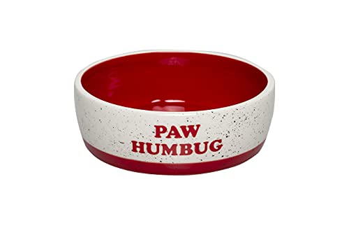 Pearhead Paw Humbug Futternapf für Hunde, Wasser- und Futternapf, für den Weihnachtsurlaub, mittelgroß