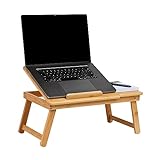 Mind Reader Laptop Knietablett Klapptisch mit Schublade, klappbare Beine, Frühstückstablett, Braun