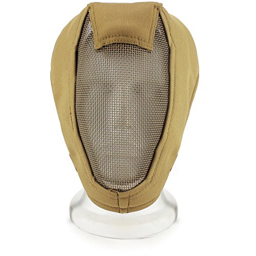 XUE Airsoft Maske Full Face Mesh Gesichtsmaske Taktische Paintball Schutz Masken für Fechten Jagd Halloween (Bräunen)