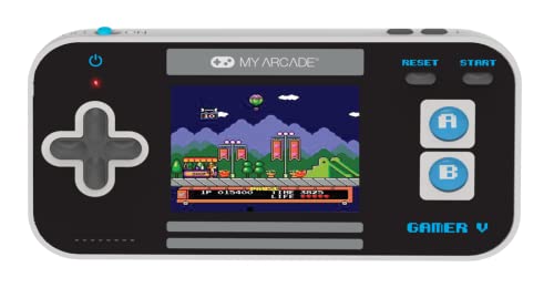 My Arcade Gamer V Classic Blue (DGUN-3919) Tragbares Gaming-System mit 220 Spielen, 2,5-Zoll-Farbdisplay, Taschengröße