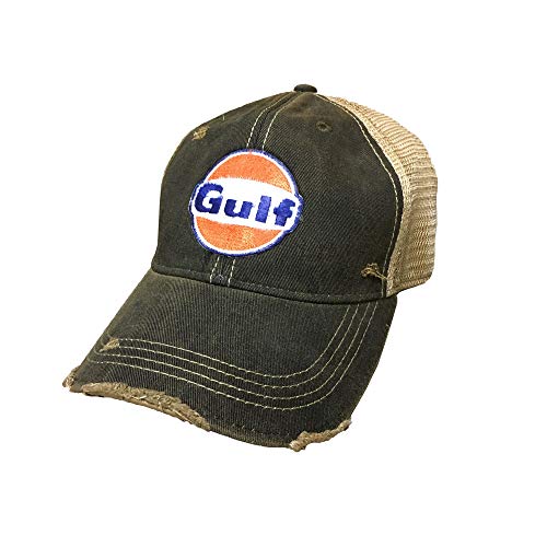 Gulf Verstellbarer Snapback-Hut im Used-Look, Schwarz, Einheitsgröße