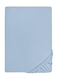 biberna Jersey-Elastic-Spannbetttuch 0077866 eisblau 1x 120x200 cm - 130x220 cm