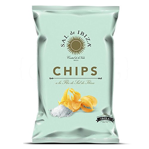 Chips mit Fleur de Sel 125g. Sal de Ibiza. 8 Stk.
