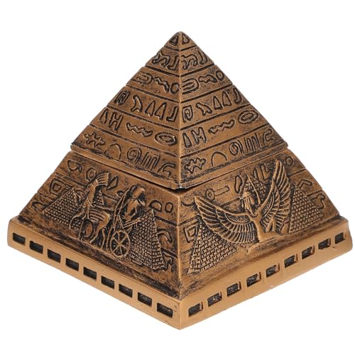 Garneck Ägyptische Pyramide Figur Schmuckschatulle Ohrringe Ringe Aufbewahrungskoffer Gebäude Statue Prisma Schreibtisch Ornament für Souvenir Geschenk