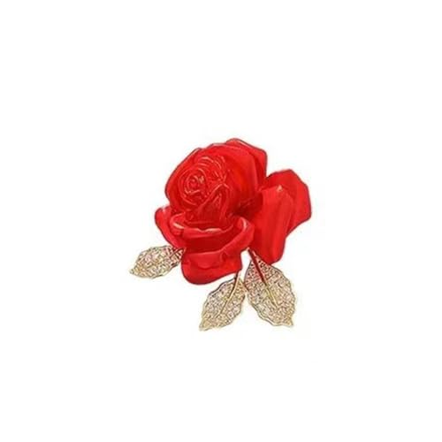 Rote Rose Temperament Brosche für Frauen Anzug Zubehör Brosche Blume Corsage Kleidung Rock Zubehör für Frauen Teenager Mädchen