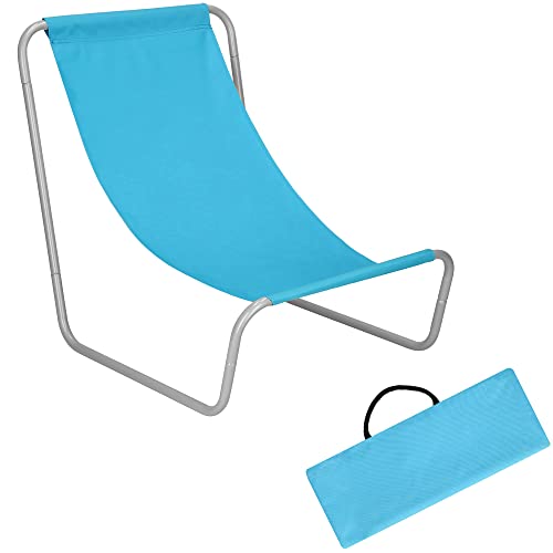 SPRINGOS Liegestuhl kompakter Strandstuhl mit Tragetasche klappbar Maße: 50x60x52 Liegestuhl mit Stoff Superstar zwischen den Strandstühlen