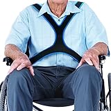 Rollstuhlgurt Rutschfester elastischer atmungsaktiver Rollstuhl-Befestigungsgurt für ältere Senioren, bettlägerig, Fettleibigkeit(Schwarz)