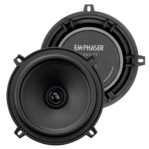 EMPHASER ECX-G5 – 13 cm / 5“ Auto Lautsprecher, Koaxial System für PKWs und Reisemobile, Sound System für Armaturenbrett, Türen, Heck, geringe Einbautiefe, 80 Watt RMS, 1 Paar