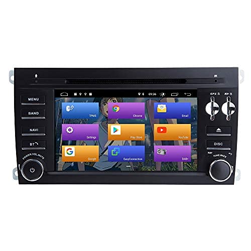 UEYUAN Für Porsche Cayenne 2003-2010 Android 12 Double Din 7" Auto DVD-Player Multimedia GPS-Navigation Auto Radio Stereo Auto Auto Play/TPMS/OBD / 4G WiFi/DAB/SWC