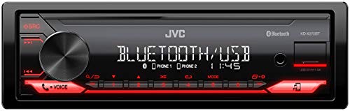 JVC KD-X272BT Digital-Media-Receiver mit BT-Freisprecheinrichtung (Hochleistungstuner, Soundprozessor, USB, AUX, Spotify Control, 4 x 50 Watt, Tastenbeleuchtung rot)