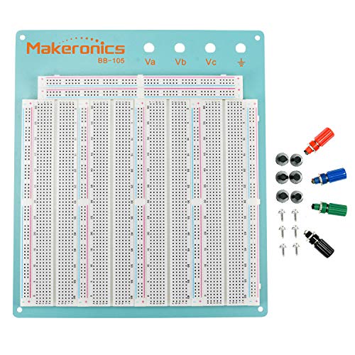 Makeronics 3220 Tie-Points lötfreie Steckplatine mit blauer Aluminium-Rückplatte für Schaltung/Arduino/Raspberry Pi Prototyping