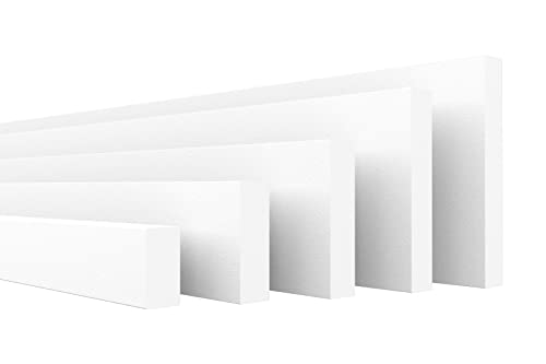 HEXIMO Flachleisten, XPS Styropor Trockenbau Flachleisten für Wand Deckenabschlussleiste Styropordeckenleisten Deckenrahmen (30.8 Meter HFL 2)