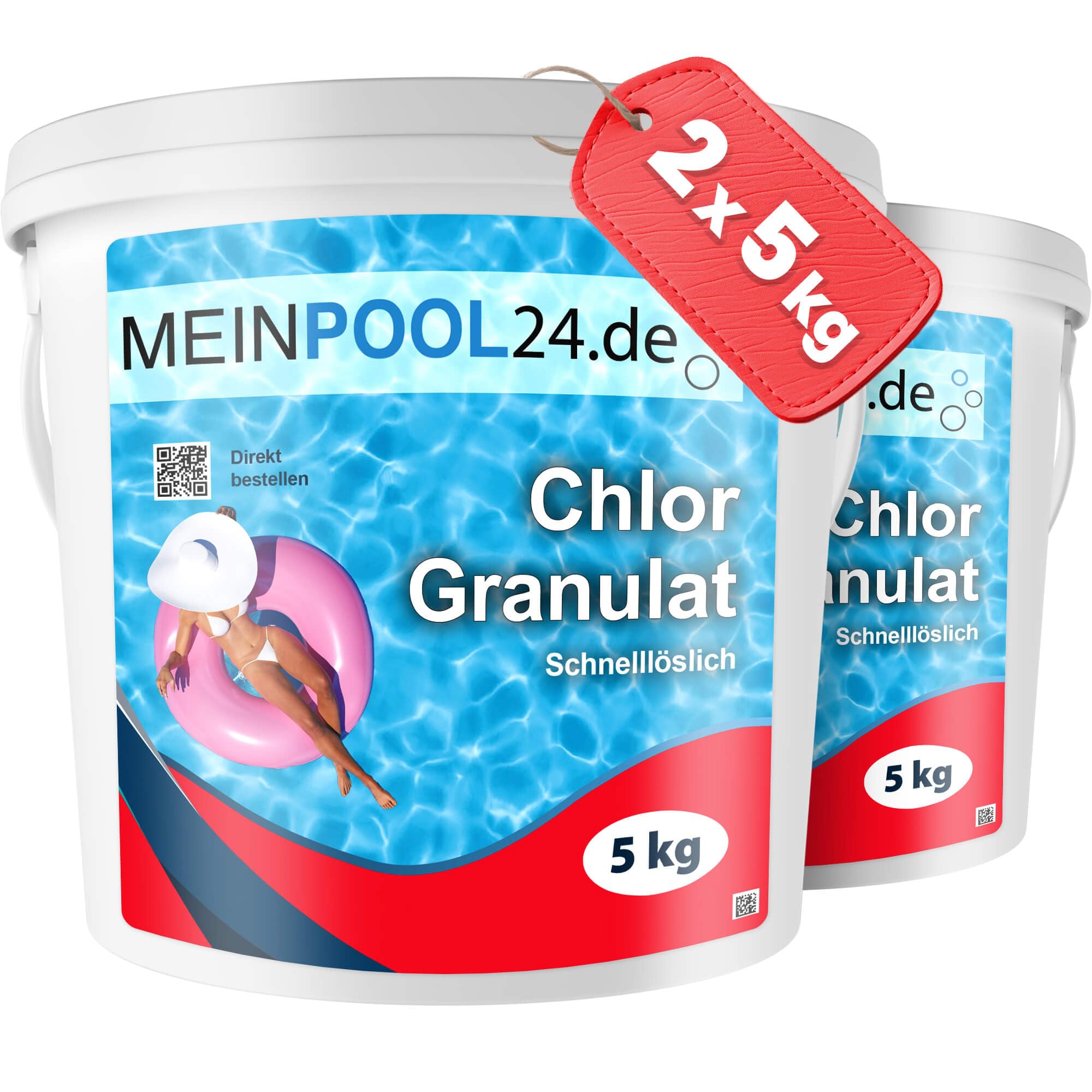 2 x 5 kg Chlorgranulat für den Swimmingpool Marke Meinpool24.de