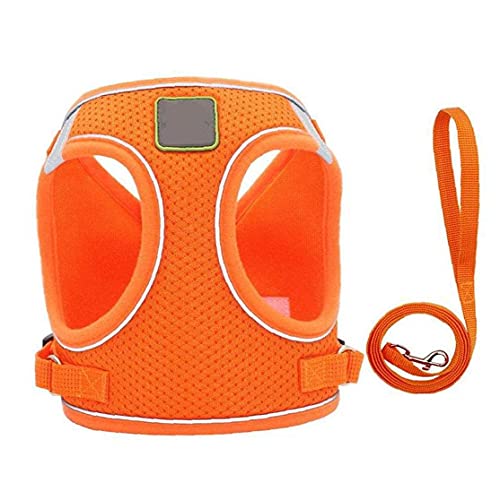 Dog Harnesses Adjustable Dog Vest Harness with Reflective Strap for Cats Pets Orange M