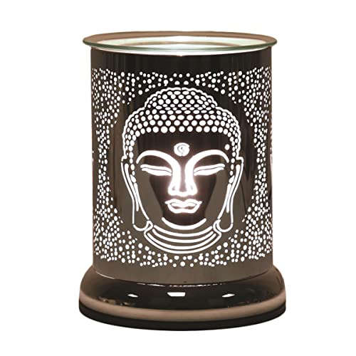 Woodbridge elektrische Duftlampe für Dein Zuhause mit Touch-Funktion - Buddha - Elegante Duftlampe im Buddhistischen Design geeignet für Duftwachs - EU Stecker enthalten mit 3 Lichtstufen - 17 cm