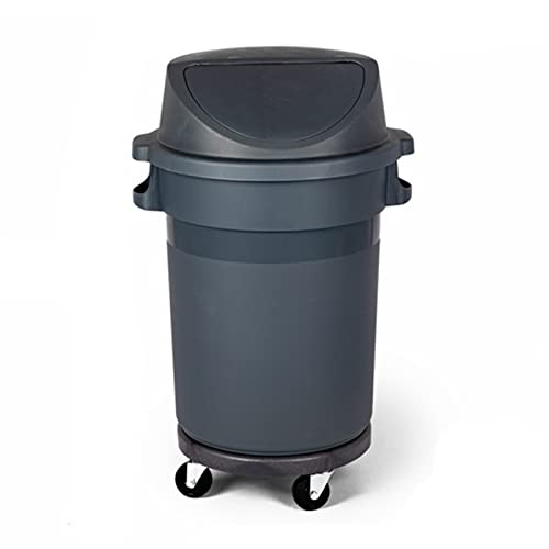 Outdoor Mülleimer Verdickter runder Recyclingbehälter, 80/120 l großer Mülleimer mit Schwingdeckel, abnehmbarer kommerzieller Mülleimer for den Außenbereich Mülleimer Abfallbehälter ( Size : 80L , Col