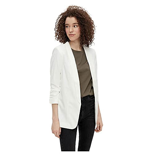 Pieces NOS Damen PCBOSS 3/4 BLAZER NOOS Anzugjacke, Weiß (Cloud Dancer), 38 (Herstellergröße: M)