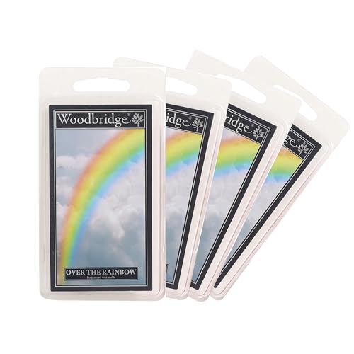Woodbridge Duftwachs für Duftlampe | 4er Set Over The Rainbow | Duftwachs Frisch | 8 Wax Melts für Duftlampe | Raumduft für Aromatherapie | 10h Duftdauer je Melt (68g)