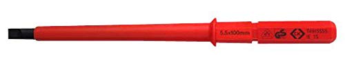 VDE-Schraubendreherklinge mit Schlitz, 5,5 x 100 mm, Klingenlänge 100 mm, Gesamtlänge 150 mm, Spitzengröße 1 5,5 mm