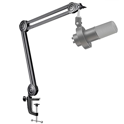 FIFINE Mikrofon Arm, Einstellbarer Mikrofon Ständer, 3/8" bis 5/8" Adapter, Mikrofonclip, DREI Kabelbinder - BM63
