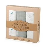 Petite Piccolo 8002 Baby Muslin 3 Pack Swaddle, mehrfarbig