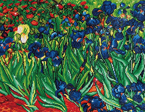 DIAMOND DOTZ DD10.019 Irises (Van Gogh) Cameo Diamond Painting Kit, 42 x 52cm