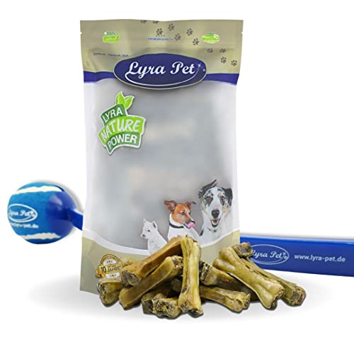 Lyra Pet® 50 Kauknochen gefüllt mit Rinderpansen ca. 15 cm Snack + Ballschleuder