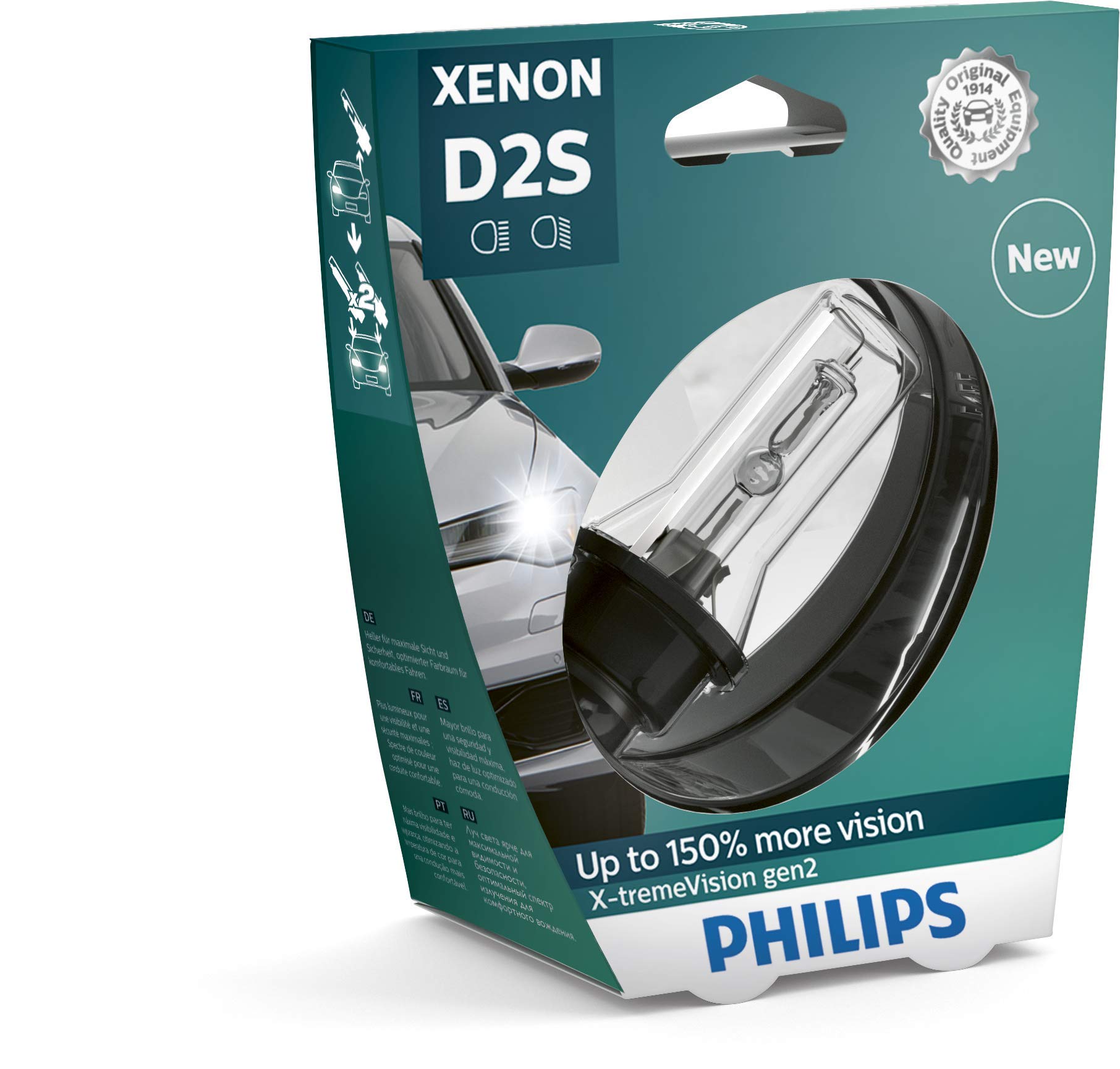 Philips 85122XV2S1 Xenon-Scheinwerferlampe X-tremeVision D2S Gen2, Einzelblister