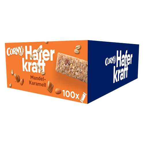 Corny Haferkraft Mandel-Karamell, Haferriegel 100er Pack (100 x 35g)