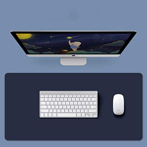Gaming-Schreibtischunterlage, groß, 2 mm dünn, Anti-Rutsch-Mauspad für Computer, glattes Schreibtischzubehör für Laptop, Tastatur, Schreibtischunterlage – dunkelblau, 140 x 70 cm