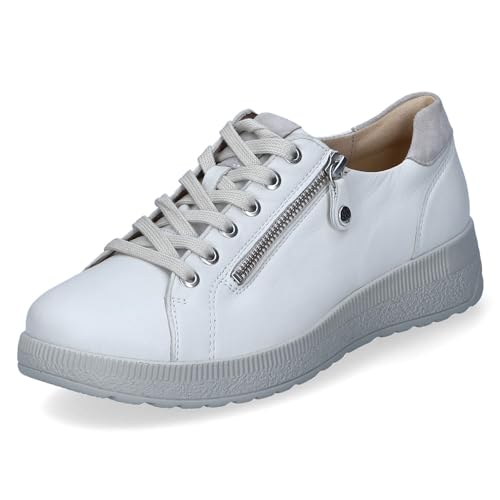 Tamaris Damen Low Sneaker/sportliche Halbschuhe/Schnürschuhe Weiß Glattleder, Größe:6½, Farbauswahl:weiß